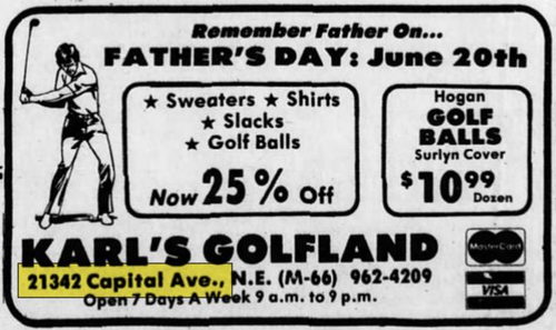 Karls Golfland (Bill Wingos Golf Center) - Jun 18 1982 Ad